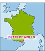 A map with a dot showing Prats De Mollo